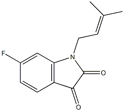 6-fluoro-1-(3-methylbut-2-en-1-yl)-2,3-dihydro-1H-indole-2,3-dione Struktur