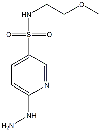 6-hydrazinyl-N-(2-methoxyethyl)pyridine-3-sulfonamide Struktur