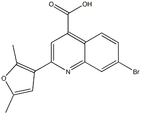 7-bromo-2-(2,5-dimethylfuran-3-yl)quinoline-4-carboxylic acid Struktur