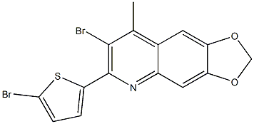 7-bromo-6-(5-bromothiophen-2-yl)-8-methyl-2H-[1,3]dioxolo[4,5-g]quinoline Struktur