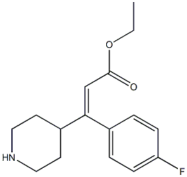 ethyl (2Z)-3-(4-fluorophenyl)-3-(piperidin-4-yl)prop-2-enoate Struktur