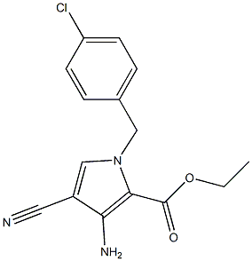 ethyl 3-amino-1-[(4-chlorophenyl)methyl]-4-cyano-1H-pyrrole-2-carboxylate Struktur