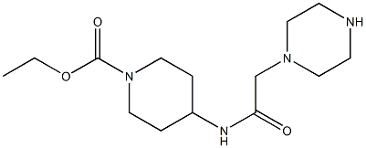 ethyl 4-[2-(piperazin-1-yl)acetamido]piperidine-1-carboxylate Struktur