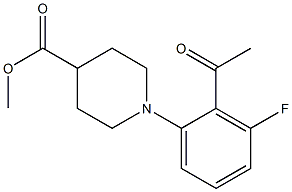 methyl 1-(2-acetyl-3-fluorophenyl)piperidine-4-carboxylate Struktur