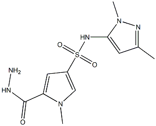 N-(1,3-dimethyl-1H-pyrazol-5-yl)-5-(hydrazinocarbonyl)-1-methyl-1H-pyrrole-3-sulfonamide Struktur