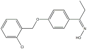 N-(1-{4-[(2-chlorophenyl)methoxy]phenyl}propylidene)hydroxylamine Struktur