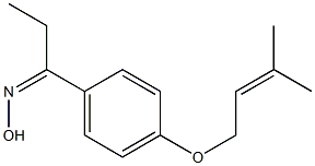 N-(1-{4-[(3-methylbut-2-en-1-yl)oxy]phenyl}propylidene)hydroxylamine Struktur