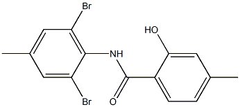 N-(2,6-dibromo-4-methylphenyl)-2-hydroxy-4-methylbenzamide Struktur