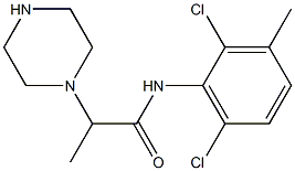 N-(2,6-dichloro-3-methylphenyl)-2-(piperazin-1-yl)propanamide Struktur