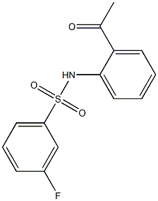 N-(2-acetylphenyl)-3-fluorobenzenesulfonamide Struktur