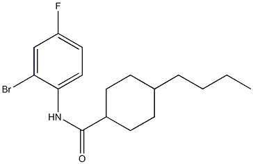 N-(2-bromo-4-fluorophenyl)-4-butylcyclohexane-1-carboxamide Struktur