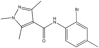 N-(2-bromo-4-methylphenyl)-1,3,5-trimethyl-1H-pyrazole-4-carboxamide Struktur