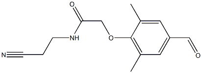 N-(2-cyanoethyl)-2-(4-formyl-2,6-dimethylphenoxy)acetamide Struktur