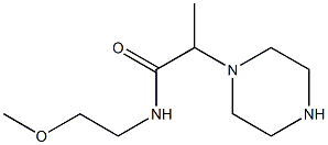 N-(2-methoxyethyl)-2-(piperazin-1-yl)propanamide Struktur