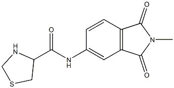 N-(2-methyl-1,3-dioxo-2,3-dihydro-1H-isoindol-5-yl)-1,3-thiazolidine-4-carboxamide Struktur