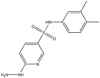 N-(3,4-dimethylphenyl)-6-hydrazinylpyridine-3-sulfonamide Struktur