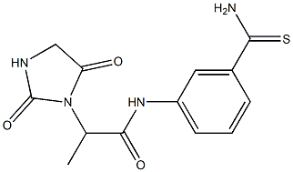 N-(3-carbamothioylphenyl)-2-(2,5-dioxoimidazolidin-1-yl)propanamide Struktur