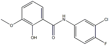 N-(3-chloro-4-fluorophenyl)-2-hydroxy-3-methoxybenzamide Struktur