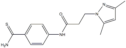 N-(4-carbamothioylphenyl)-3-(3,5-dimethyl-1H-pyrazol-1-yl)propanamide Struktur