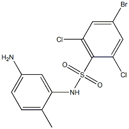 N-(5-amino-2-methylphenyl)-4-bromo-2,6-dichlorobenzene-1-sulfonamide Struktur