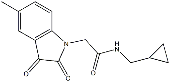 N-(cyclopropylmethyl)-2-(5-methyl-2,3-dioxo-2,3-dihydro-1H-indol-1-yl)acetamide Struktur