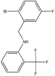 N-[(2-bromo-5-fluorophenyl)methyl]-2-(trifluoromethyl)aniline Struktur