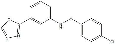 N-[(4-chlorophenyl)methyl]-3-(1,3,4-oxadiazol-2-yl)aniline Struktur