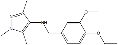 N-[(4-ethoxy-3-methoxyphenyl)methyl]-1,3,5-trimethyl-1H-pyrazol-4-amine Struktur