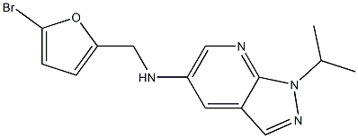 N-[(5-bromofuran-2-yl)methyl]-1-(propan-2-yl)-1H-pyrazolo[3,4-b]pyridin-5-amine Struktur