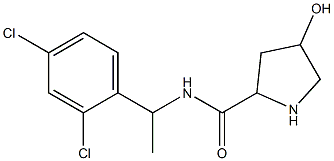 N-[1-(2,4-dichlorophenyl)ethyl]-4-hydroxypyrrolidine-2-carboxamide Struktur