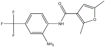 N-[2-amino-4-(trifluoromethyl)phenyl]-2,5-dimethyl-3-furamide Struktur