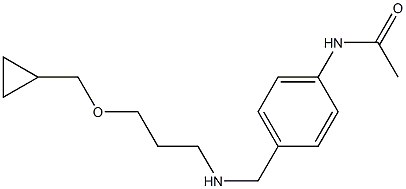 N-[4-({[3-(cyclopropylmethoxy)propyl]amino}methyl)phenyl]acetamide Struktur