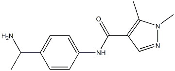 N-[4-(1-aminoethyl)phenyl]-1,5-dimethyl-1H-pyrazole-4-carboxamide Struktur