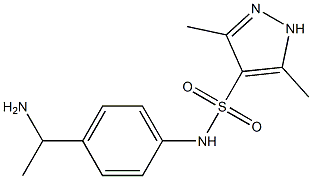 N-[4-(1-aminoethyl)phenyl]-3,5-dimethyl-1H-pyrazole-4-sulfonamide Struktur