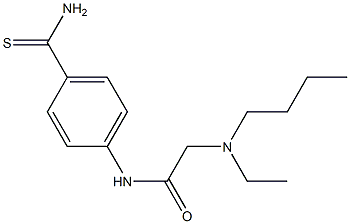 N-[4-(aminocarbonothioyl)phenyl]-2-[butyl(ethyl)amino]acetamide Struktur