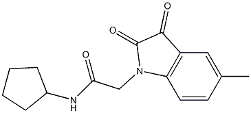 N-cyclopentyl-2-(5-methyl-2,3-dioxo-2,3-dihydro-1H-indol-1-yl)acetamide Struktur