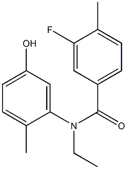 N-ethyl-3-fluoro-N-(5-hydroxy-2-methylphenyl)-4-methylbenzamide Struktur