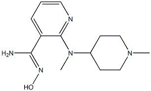 N'-hydroxy-2-[methyl(1-methylpiperidin-4-yl)amino]pyridine-3-carboximidamide Struktur