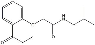 N-isobutyl-2-(2-propionylphenoxy)acetamide Struktur