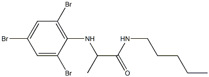 N-pentyl-2-[(2,4,6-tribromophenyl)amino]propanamide Struktur