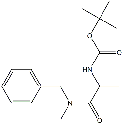 tert-butyl 2-[benzyl(methyl)amino]-1-methyl-2-oxoethylcarbamate Struktur