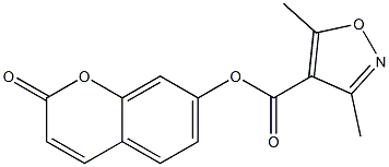 4-Isoxazolecarboxylic  acid,  3,5-dimethyl-,  2-oxo-2H-1-benzopyran-7-yl  ester Struktur