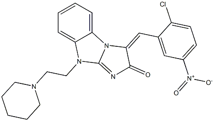 3-{2-chloro-5-nitrobenzylidene}-9-[2-(1-piperidinyl)ethyl]-3H-imidazo[1,2-a]benzimidazol-2(9H)-one Struktur