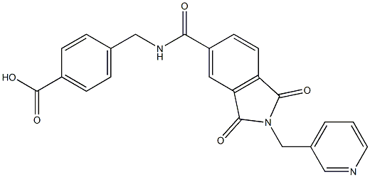 4-[({[1,3-dioxo-2-(3-pyridinylmethyl)-2,3-dihydro-1H-isoindol-5-yl]carbonyl}amino)methyl]benzoic acid Struktur