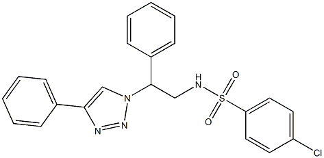 4-chloro-N-[2-phenyl-2-(4-phenyl-1H-1,2,3-triazol-1-yl)ethyl]benzenesulfonamide Struktur