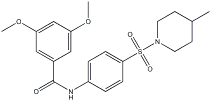 3,5-dimethoxy-N-{4-[(4-methyl-1-piperidinyl)sulfonyl]phenyl}benzamide Struktur