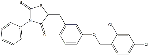 5-{3-[(2,4-dichlorobenzyl)oxy]benzylidene}-3-phenyl-2-thioxo-1,3-thiazolidin-4-one Struktur