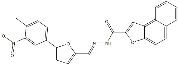 N'-[(5-{3-nitro-4-methylphenyl}-2-furyl)methylene]naphtho[2,1-b]furan-2-carbohydrazide Struktur