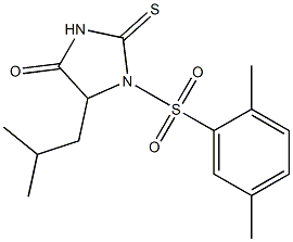 1-[(2,5-dimethylphenyl)sulfonyl]-5-isobutyl-2-thioxo-4-imidazolidinone Struktur