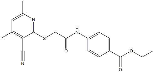 ethyl 4-({[(3-cyano-4,6-dimethylpyridin-2-yl)sulfanyl]acetyl}amino)benzoate Struktur